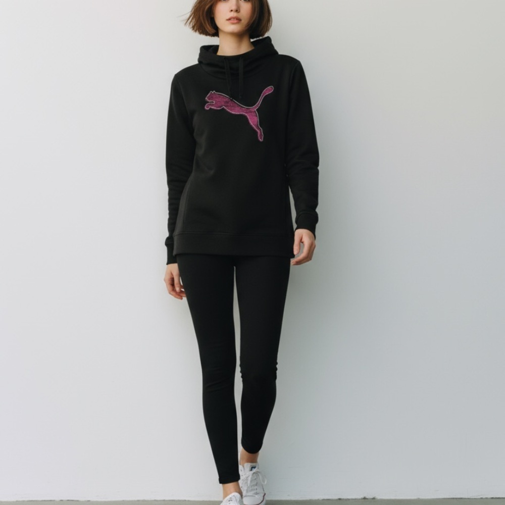 * Puma Turtle Neck Sweatshirt Size L Black Red